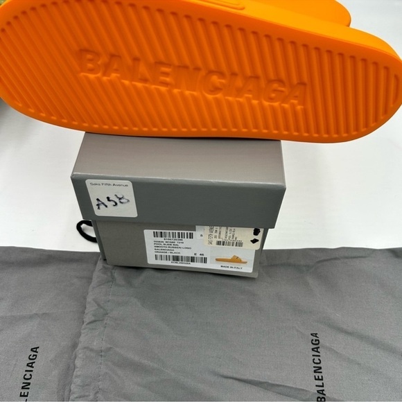 Men’s Balenciaga rubber pool slides logo size 46 made in Italy - Picture 6 of 9